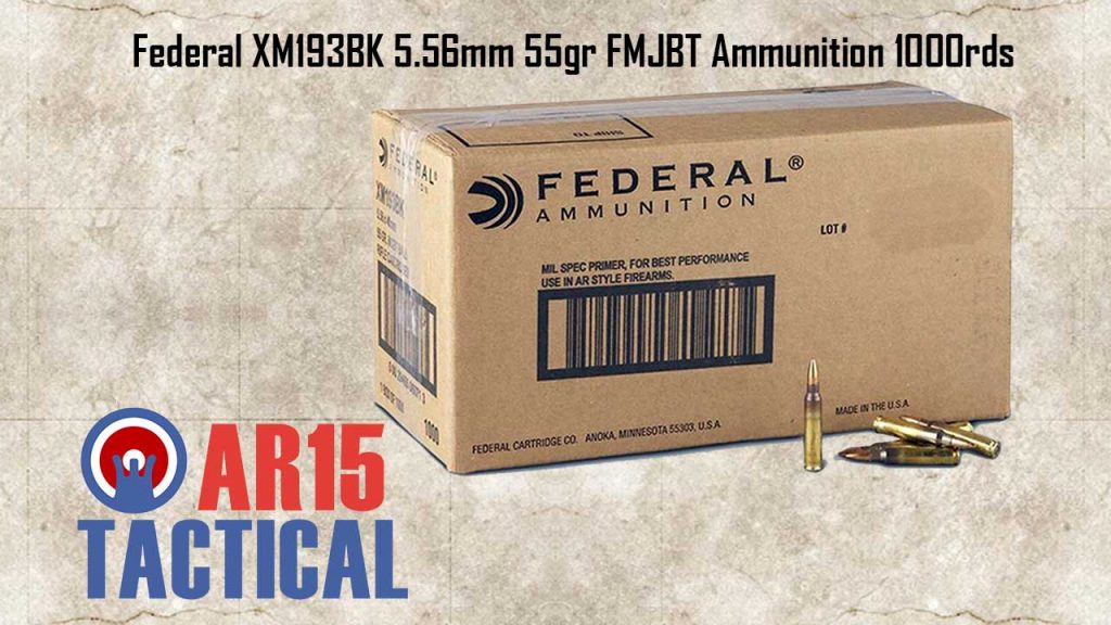 Federal 5.56mm 55gr FMJBT Ammunition 1000rds Loose Pack XM193BK